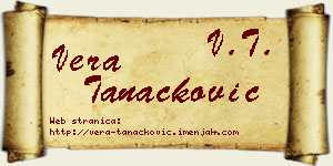 Vera Tanacković vizit kartica